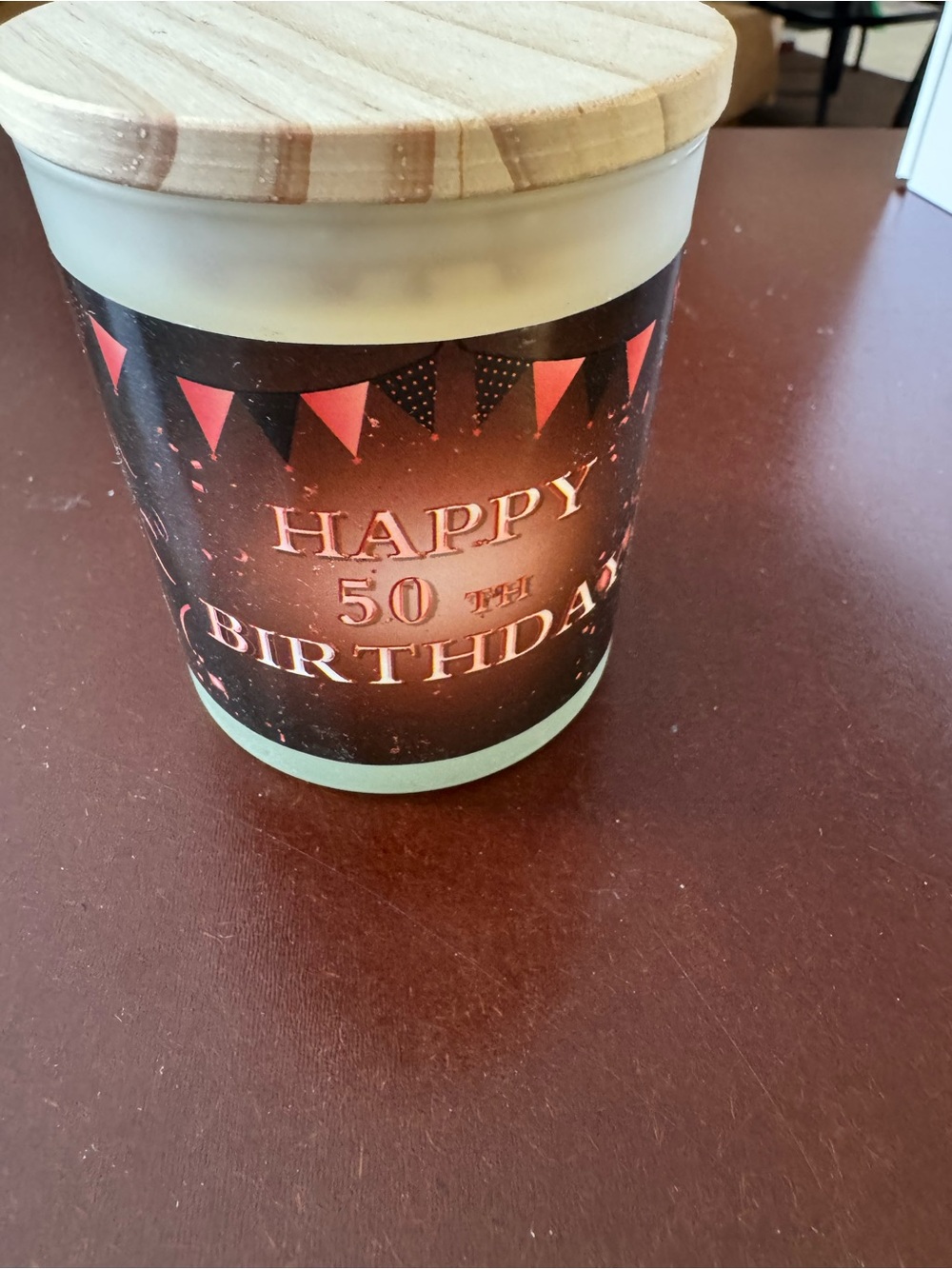 Source Unknown Happy 50th Birthday Candle - Black, Pink, Gold, Cream